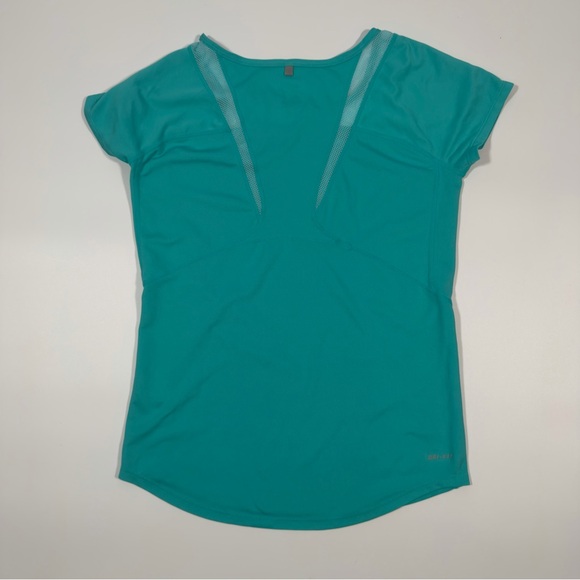 Nike Women's Turquoise Short Sleeve‎ Workout Running Top Size Small - Picture 10 of 10